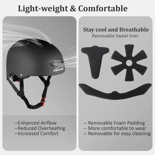 Miniatura 4 de KAMUGO - Casco ajustable para niños, adecuado para niños pequeños de 2 a 14 años, para niños y niñas, seguridad multideportiva para ciclismo