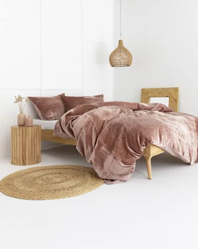 Miniatura 35 de Sophia-Art - Juego de 3 piezas de ropa de cama de terciopelo de rayón ultra lujo, funda de edredón boho de un solo color, funda de colcha