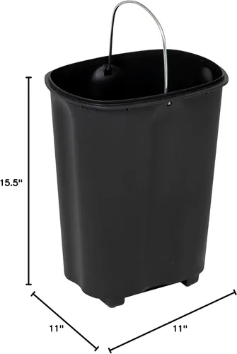 Miniatura 4 de Honey Can Do TRS-09328 - Bote de basura rectangular de acero inoxidable con tapa, 12 litros, color plateado