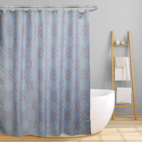 Miniatura 10 de Linen Store lona cortina de regadera de tela, 70"x70