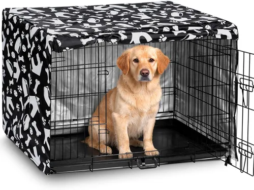 Miniatura 9 de kefit Funda para Jaula de Perro de 36 Pulgadas, Cubierta para Perrera para Jaula de Perro de Alambre, Negra Negro