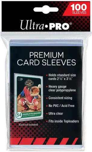 Ultra Pro - Fundas transparentes de primera calidad para tarjetas de 100 unidades para proteger tarjetas deportivas, tarjetas de béisbol/fútbol