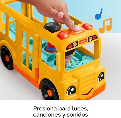 Miniatura 3 de Fisher-Price Little People - Juego de juguete para niños pequeños, autobús escolar musical con vehículo de empuje y 2 figuras para juego de roles