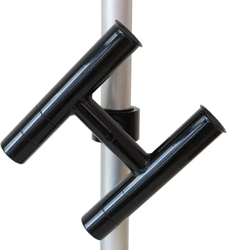 Miniatura 4 de Soporte para caña de pescar T-Top Twin Aluminio con abrazadera de 1-1/2 ", 1-7/8 ", 2 pulgadas horizontal o vertical torre de pesca/poste