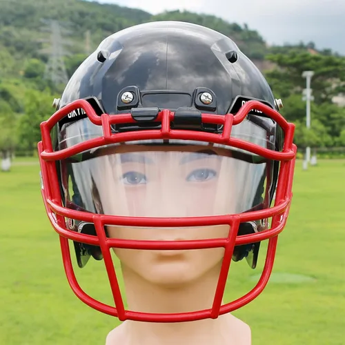 Miniatura 6 de Visera de fútbol para casco de fútbol, resistente a los arañazos, bloqueo UV, visera de protección facial para jóvenes y adultos Transparente
