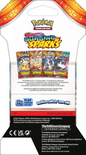 Miniatura 3 de Pokemon TCG Surging Spark – Paquete de refuerzo individual – El arte del paquete puede variar – 10 cartas