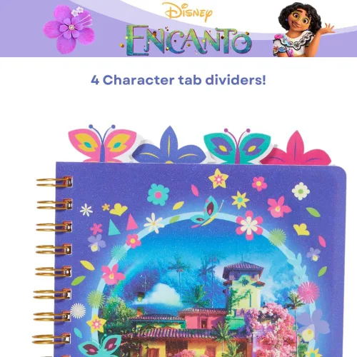 Miniatura 2 de Disney Encanto - Cuaderno con pestañas encuadernadas, encuadernado en espiral, 96 páginas a rayas, 8 x 7 pulgadas, morado