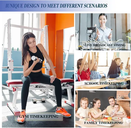 Miniatura 6 de Temporizador de fitness con botón cronómetro, adecuado para la escuela/exámenes/ejercicio en casa/gimnasio/gimnasio SMAHEAT temporizador electrónico