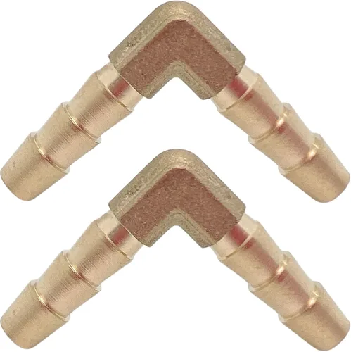 Miniatura 11 de 2 piezas de acoplador de manguera de latón con púas 1/2" x 1/2" de 90 grados con conector de codo angular derecho por CX WONDERLAND