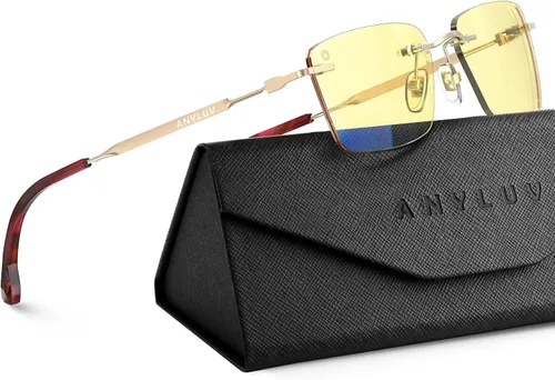 Miniatura 19 de ANYLUV Rimless Blue Light Glasses for Women/Men, Fashion Lightweight Blue Light Blocking Glasses with Stylish Metal Temples