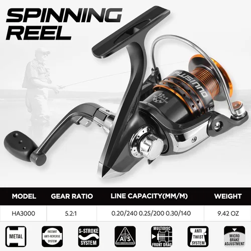 Miniatura 7 de PLUSINNO Combo de caña de pescar y carrete. Caña de pescar telescópica de fibra de carbono con carrete. Kit de pesca para agua salada y agua dulce.