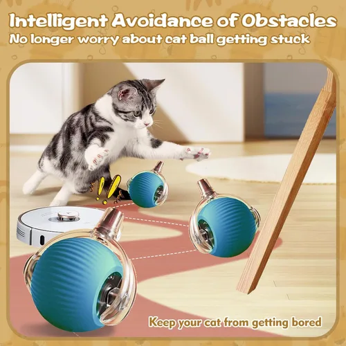 Miniatura 7 de Pelotas interactivas para gatos de interior, juguetes automáticos mejorados para gatos adultos aburridos en interiores, pelota, Peppy Pet Ball