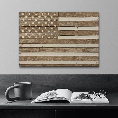 Miniatura 4 de wall26 Lienzo impreso para pared, panel de madera, bandera de Estados Unidos, historia educativa y escolar, arte moderno, nacional, clásico
