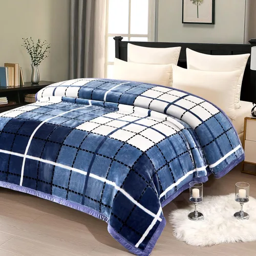 Miniatura 21 de Manta de visón coreano de 55"×75", sedosa, suave y cálida - Manta de cama Raschel reversible de 2 capas para cama individual. (150x200cm-2.5kg).