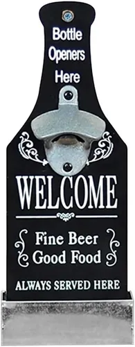 Miniatura 7 de Abrebotellas de pared con forma de cerveza de estilo vintage, abrebotellas montado en la pared, atrapador para hombre, cueva, cocina, bar, pub, 1