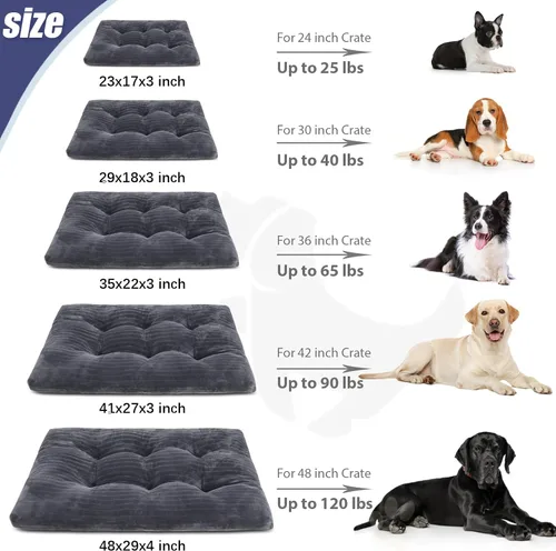 Miniatura 6 de Cama para perros, lavable para perros extragrandes, de franela gruesa, esponjosa, cómoda, antideslizante y antiarañazos, tapete para dormir para Gris