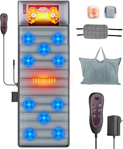 Miniatura 12 de TeqHome Tapete de Masaje de Cuerpo Completo con Calor y Almohada de Masaje Shiatsu Movible para Cuello y Espalda, Almohadilla de Masaje con Almohada
