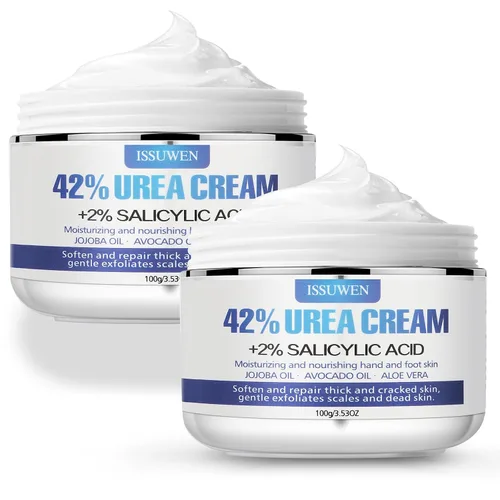 Miniatura 9 de 2 paquetes de crema de urea 42% más ácido salicílico 2%, crema de pies de lavanda de 7.06 onzas para talones secos agrietados, tratamiento