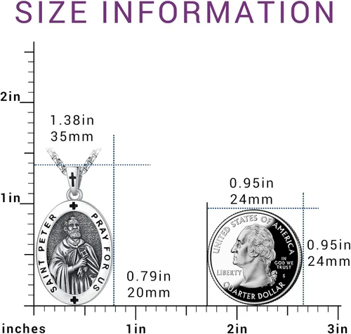 Miniatura 55 de Eusense San Miguel San Cristóbal San Benito San Judas Virgen María Collar chapado en oro 925 joyería religiosa para hombres y mujeres, collar