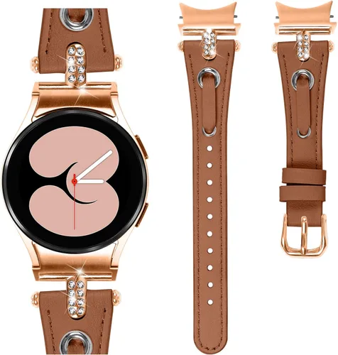 Miniatura 23 de DEALELE Correas compatibles con Samsung Galaxy Watch 6/6 Classic / 5/5 Pro / 4/4 Classic/Galaxy 3 1.614 in / Active 2, correa de repuesto de cuero