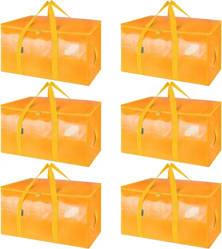 Miniatura 56 de BALEINE Paquete de 2 bolsas de mudanza de gran tamaño con asas reforzadas, bolsa de almacenamiento resistente para ropa, suministros de mudanza
