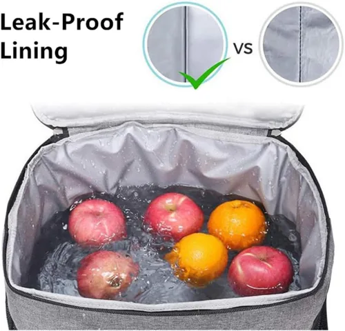 Miniatura 4 de Lonchera plegable, grande para 12 latas (10 litros), aislada, a prueba de fugas, enfriador de lados suaves para playa, picnic, senderismo, camping