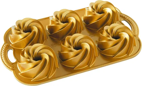 Nordic Ware Heritage Bundtlette Tortas, Talla Única, Dorado