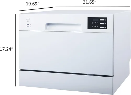 Miniatura 10 de SPT SD-2225DW Lavavajillas de encimera con arranque retardado y LED, blanco, blanco