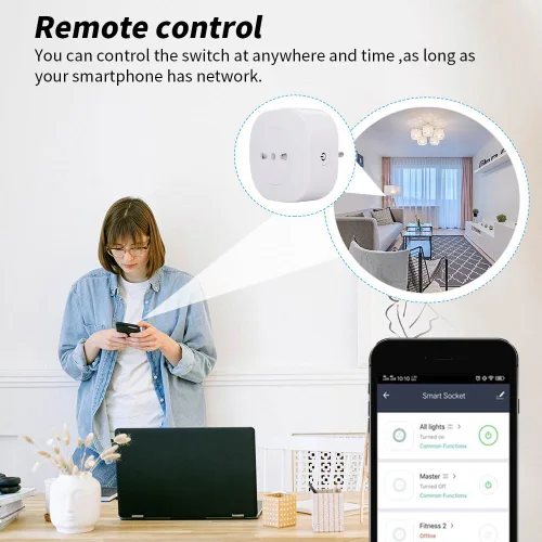 Miniatura 4 de Enchufe inteligente Wifi compatible con Alexa, Google Assistant, control de aplicación y voz, no requiere concentrador, Italia (10 A)