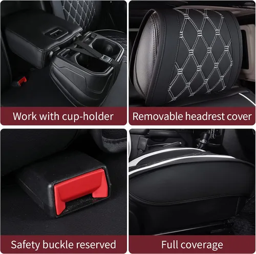 Miniatura 5 de Aierxuan Jeep Wrangler JK JL - Fundas para el asiento delantero, de ajuste personalizado, 2/4 puertas, para camionetas 2007-2026 Unlimited X Rubicon
