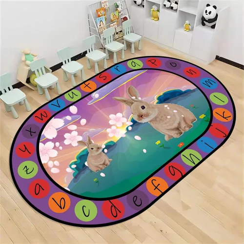 Miniatura 18 de Alfombras de área para niños, 3 x 4 pies, educativas y divertidas con alfabeto ABC, alfombra de aprendizaje temprano para actividades