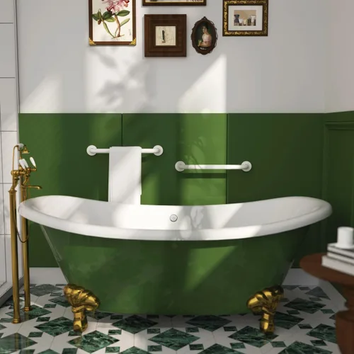 Miniatura 4 de Barra de Agarre Antideslizante para Ducha de 16 Pulgadas Blanco Frotado con Aceite, Barra de Agarre Munzong para Baño, Barra de Equilibrio de Baño