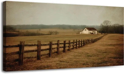 Miniatura 7 de 30"x 60" Canvas Wall Art Rustic Farmhouse Vintage Barn Country Field Landscape Rolling Hills Framed Pictures Painting Print Large Wall Art for