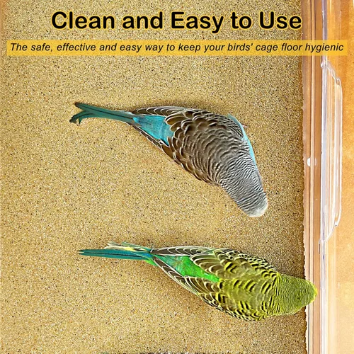 Miniatura 2 de S&X Papel de grava para jaula de pájaros, paquete de 30 forros de jaula de pájaros de 15 x 9.5 pulgadas, desechables para mejorar la higiene