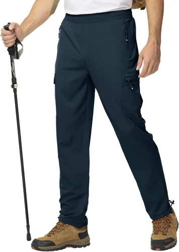 Miniatura 3 de BGOWATU Pantalones de senderismo para hombre, pantalones cargo elásticos resistentes al agua, pantalones ligeros de secado rápido para pesca al aire