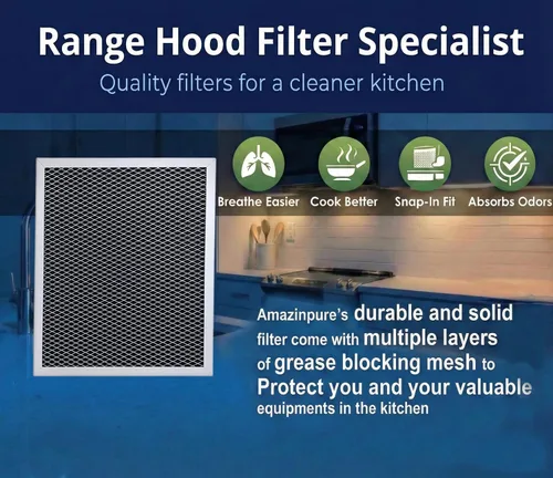 Miniatura 4 de Paquete de 3 filtros de campana extractora de carbón de 8.75 x 10.5 pulgadas, compatible con Whirlpool W10355450 Broan Nutone 6105C 41F 413023 41000