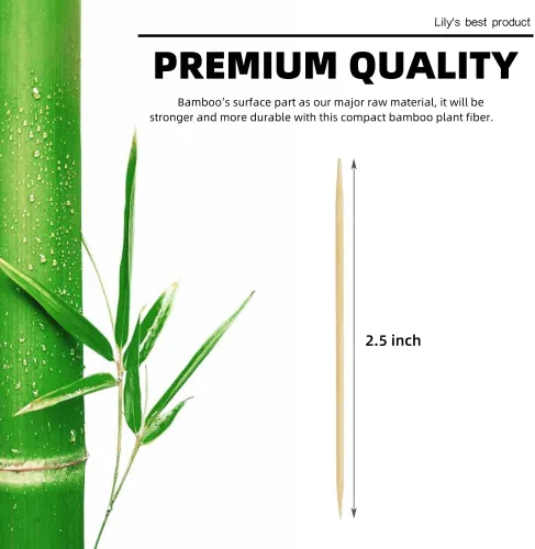 Miniatura 2 de HOPELF 2400 unidades de pinchos de bambú con palillos de dientes para aperitivo, aceitunas, barbacoa, frutas, cócteles, limpieza dental, palillos