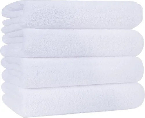 Miniatura 8 de POLYTE Toalla de baño de microfibra de secado rápido sin pelusas, 57 x 30 pulgadas, paquete de 4 (beige)
