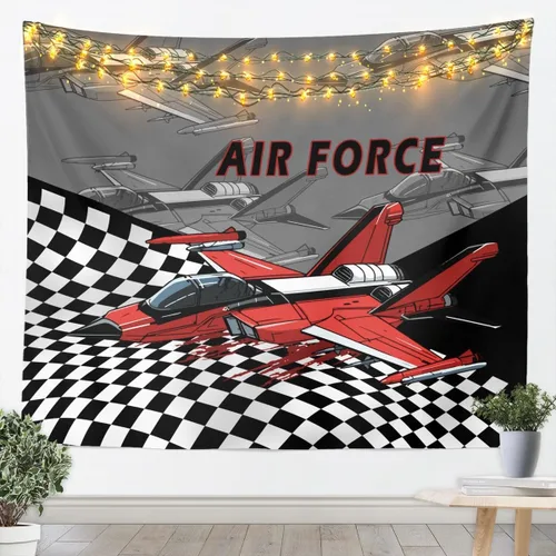 Miniatura 6 de Manfei Tapiz de pared de aviones para niños, diseño de bandera estadounidense, decoración de habitación de niños, niñas y adultos, decoración