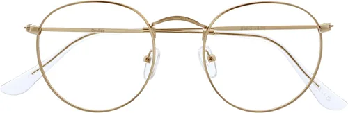 OPULIZE SOL - Gafas de lectura con bloqueo de luz azul para mujeres y hombres, marco redondo de metal, bisagras de resorte, anteojos para juegos de