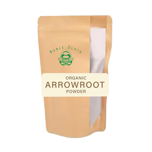Noble Sloth Polvo de arrurruz orgánico prémium de 16 onzas, almidón de arrurruz natural puro, sin gluten, sin OMG, espesante para cocinar y hornear,