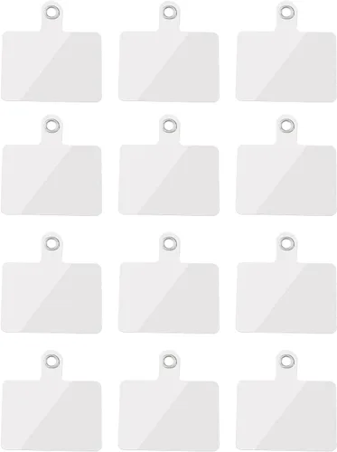 Miniatura 11 de Paquete de 20 correas para teléfono con anillo de metal, accesorio de repuesto universal para teléfono celular, parches de PVC, almohadilla adhesiva