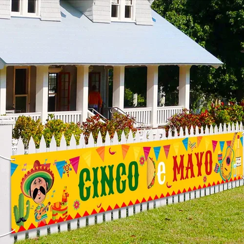Cartel grande del Cinco de Mayo, decoración de suministros de fiesta mexicana, suministros de fiesta del Cinco de Mayo, cartel de fiesta de baby