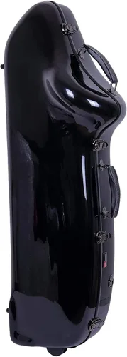 Miniatura 21 de Crossrock Pro-Grade - Estuche curvo para saxofón soprano Negro brillante, cerradura TSA, protección de élite, correas de mochila desmontables