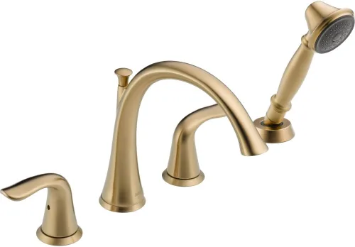Delta Faucet T4738-CZ Lahara Bañera Romana con Guarnición de Ducha de Mano, Bronce Champán, 9.25 x 26.00 x 9.25 pulgadas