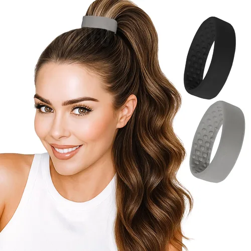 2 coletas flexibles PONY-O extra grandes, soportes para cola de caballo: para cabello muy grueso o pesado, seguro, cómodo y no dañino accesorios