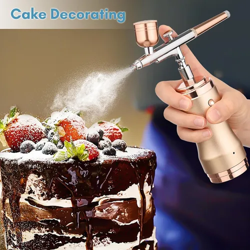 Miniatura 6 de Kit de aerógrafo con compresor, pistola de aerógrafo inalámbrica portátil, mini compresor de aire recargable de mano, para maquillaje, decoración