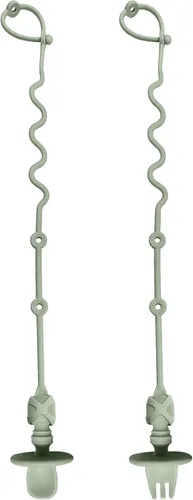 4PK - Cuchara y tenedor para bebé con correas de soporte para niños mayores de 6 meses, correa esencial de viaje para silla alta, babero o muñeca,