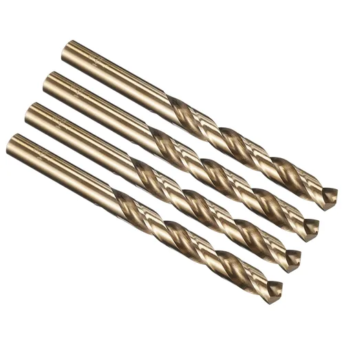 Miniatura 158 de PATIKIL Broca Jobber de 0.039 in, vástago recto M35 cobalto 5% acero de alta velocidad 135° acabado dorado para metal duro de acero inoxidable - 2