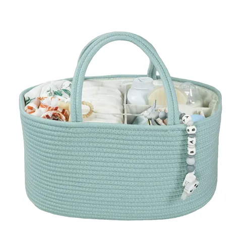 Miniatura 16 de XUANGUO Organizador Grande de Pañales para Bebé con Cuerda para Niña o Niño, Cesta de Almacenamiento para Guardería, Porta pañales Portátil, Bolsa